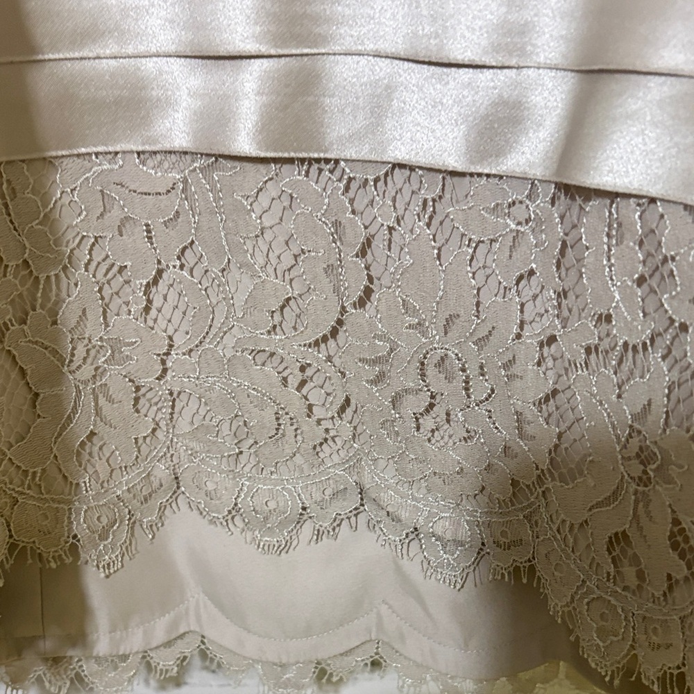 BCBG Elegant Cream Lace Strapless Dress, size 8 - Picture 6 of 9